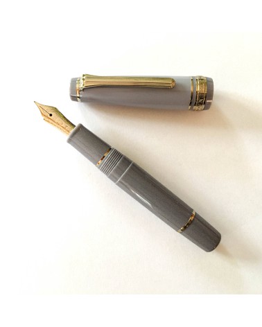 Stylo-plume Sailor PG Slim Mini Gold Ayur Grey, bec or 14 carats MF, à L’Ecritoire design, Lausanne