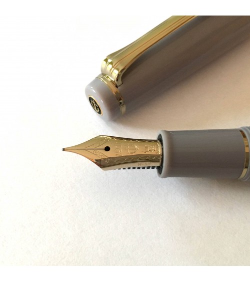 Stylo-plume Sailor PG Slim Mini Gold Ayur Grey, bec or 14 carats MF, à L’Ecritoire design, Lausanne