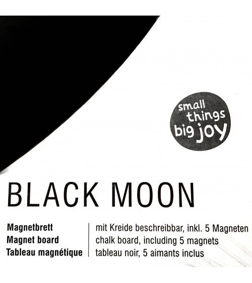 Tableau métallique d'affichage rond pour aimants Black Moon, noir
