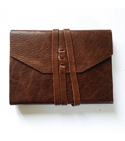 Carnet Manufactus Laccio, couverture cuir veau Vintage Brown, 256 pages papier vélin, fabriqué en Italie