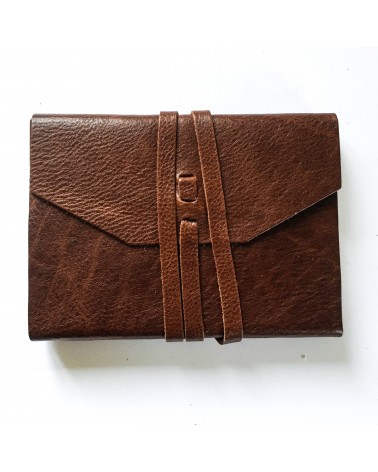 Carnet Manufactus Laccio, couverture cuir veau Vintage Brown, 256 pages papier vélin, fabriqué en Italie