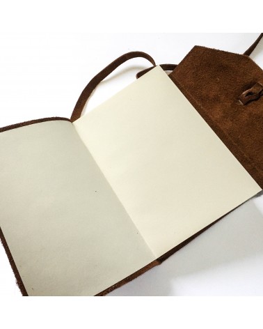 Carnet Manufactus Laccio, couverture cuir veau Vintage Brown, 256 pages papier vélin, fabriqué en Italie