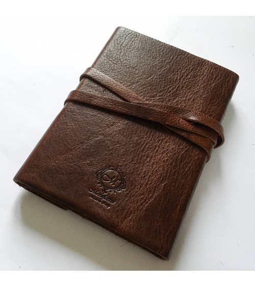 Carnet Manufactus Laccio, couverture cuir veau Vintage Brown, 256 pages papier vélin, fabriqué en Italie