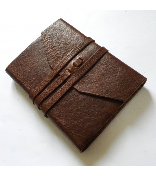 Carnet Manufactus Laccio, couverture cuir veau Vintage Brown, 256 pages papier vélin, fabriqué en Italie