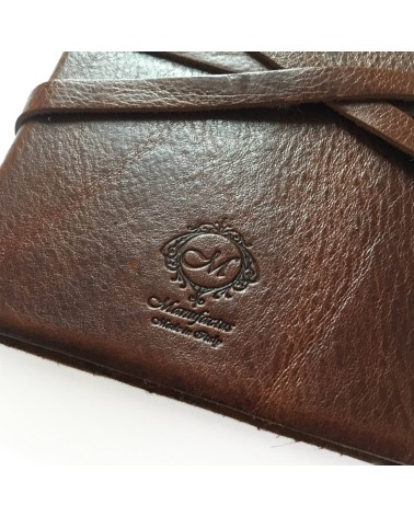 Carnet Manufactus Laccio, couverture cuir veau Vintage Brown, 256 pages papier vélin, fabriqué en Italie