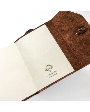 Carnet Manufactus Laccio, couverture cuir veau Vintage Brown, 256 pages papier vélin, fabriqué en Italie