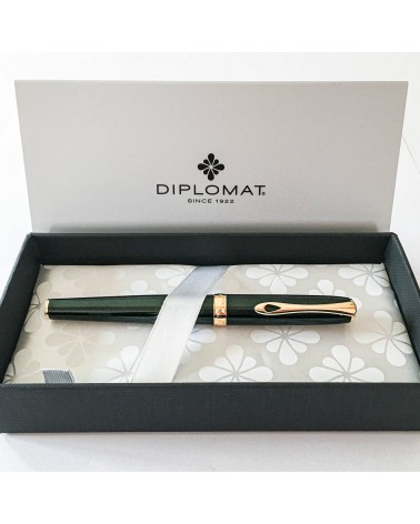 Stylo-plume Diplomat Excellence A2 Evergreen, attributs dorés, fabriqué en Allemagne