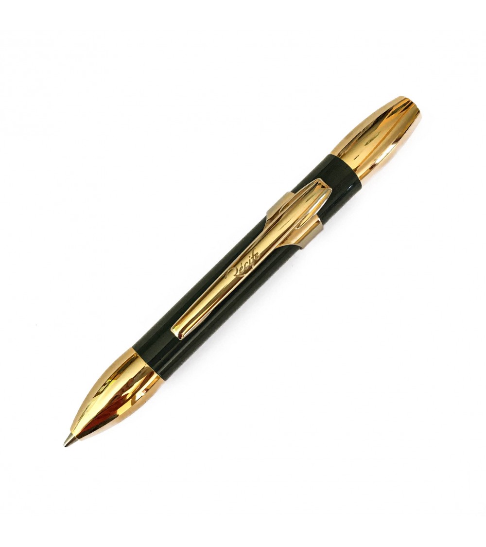 Stylo-bille Récife Riviera Shakin Gold Edition Anthracite qui s’ouvre et se ferme d’une simple secousse du poignet