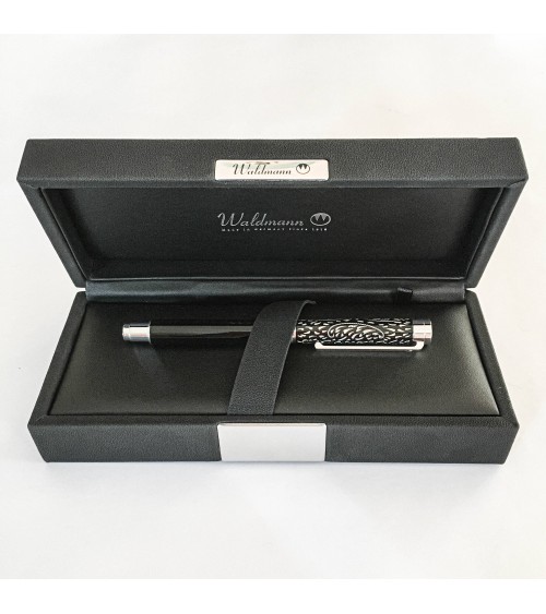 Stylo-bille Waldmann Extra Vienna 378, argent sterling 925 et laque noire, fabriqué en Allemagne