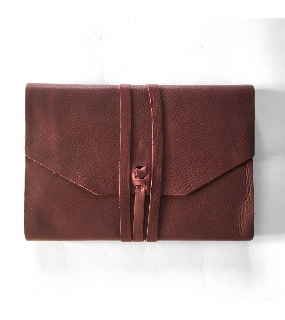 Carnet rechargeable Manufactus Laccio, couverture cuir de veau lie de vin, fabriqué en Italie