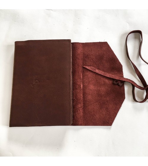 Carnet rechargeable Manufactus Laccio, couverture cuir de veau lie de vin, fabriqué en Italie