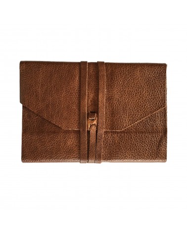 Carnet rechargeable Manufactus Laccio, couverture cuir de veau vintage brown, fabriqué en Italie