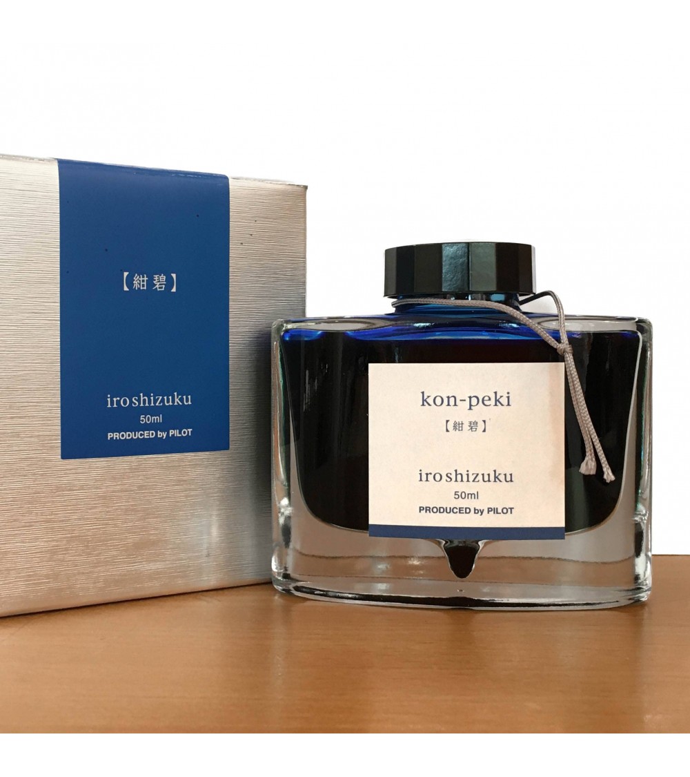 Encre Iroshizuku pour stylos-plume, 50 ml, couleur Kon-Peki (bleu azur)