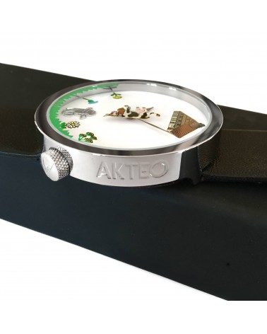 Montre AKTEO Alpage 48 Blanc Acier inox