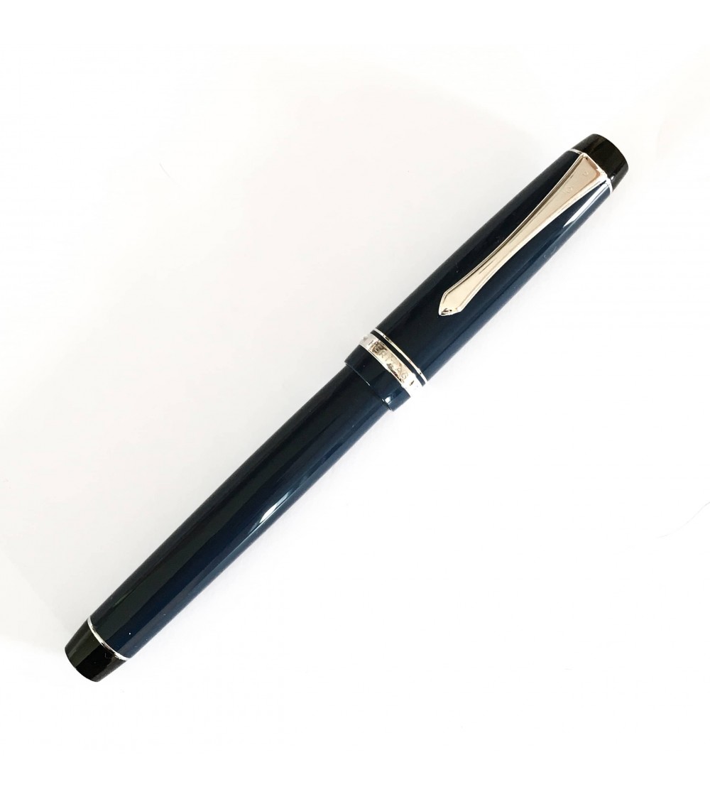 Stylo-plume Pilot Custom Heritage Bleu, résine bleue, plume or 14 carats largeur M ou B