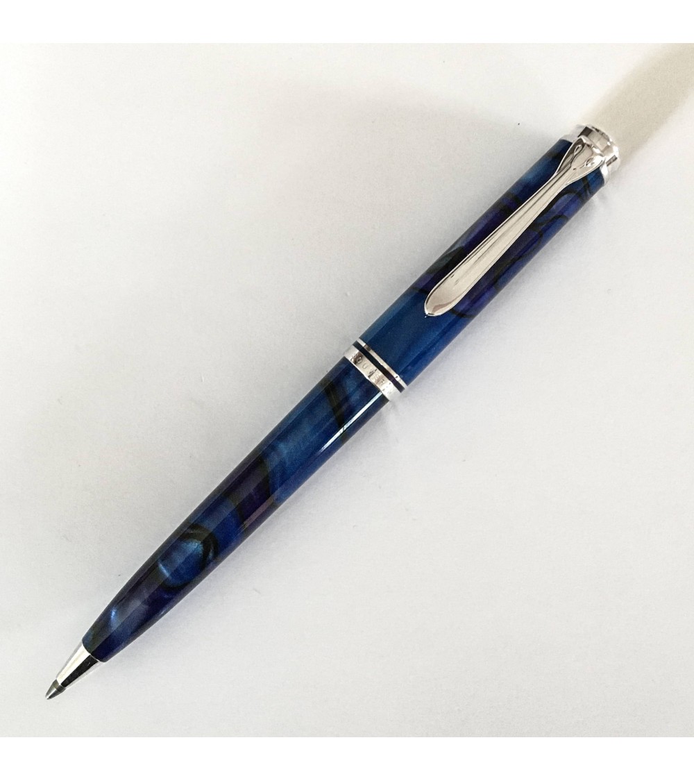 Stylo-bille Pelikan Souverän K805 Blue Dunes, attributs finition palladium