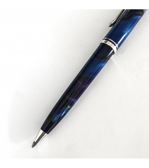 Stylo-bille Pelikan Souverän K805 Blue Dunes, attributs finition palladium