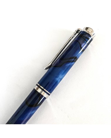 Stylo-bille Pelikan Souverän K805 Blue Dunes, attributs finition palladium