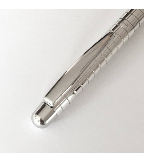 Stylo-bille Otto Hutt Design 02 Argent 925, guilloché motif rectangles