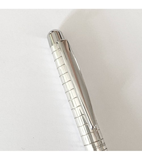 Stylo-bille Otto Hutt Design 02 Argent 925, guilloché motif rectangles