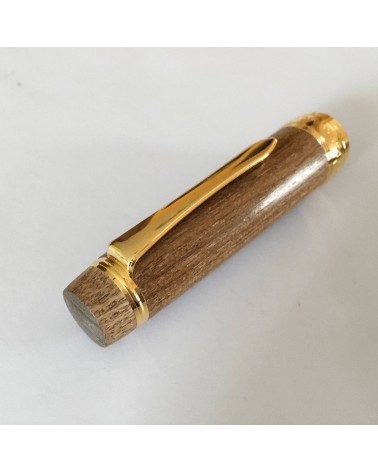 Stylo-plume Pilot Custom Enju, corps bois d’arbre des pagodes, bec or 18 carats largeur M, étui cuir