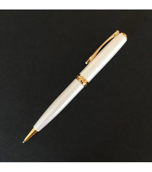 Stylo-bille Diplomat Excellence A2 Blanc perle doré, fabriqué en Allemagne