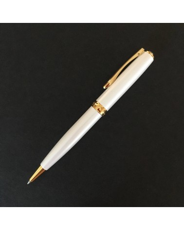 Stylo-bille Diplomat Excellence A2 Blanc perle doré, fabriqué en Allemagne