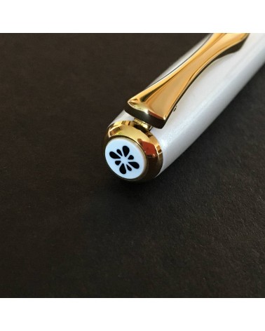 Stylo-bille Diplomat Excellence A2 Blanc perle doré, fabriqué en Allemagne