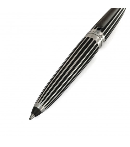 Stylo-bille Diplomat Aero Stripes Noir, fabriqué en Allemagne