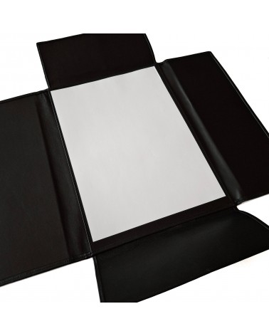 Chemise PA 3 rabats format A4, cuir noir