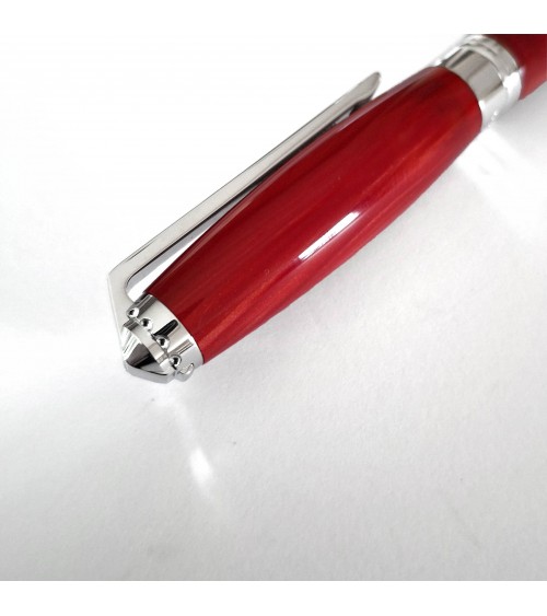 Stylo-plume Récife Baoshi Soyouz Rubis (tons rouge clair et foncé, effet chatoyant).