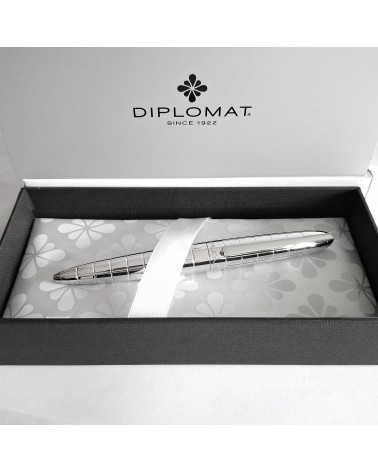 Stylo-bille Diplomat Aero Rhomb Chrome, fabriqué en Allemagne