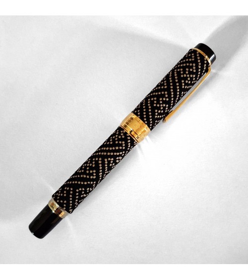 Stylo-plume Sailor Kosyu Inden Sayagata Black, bec or 14 carats