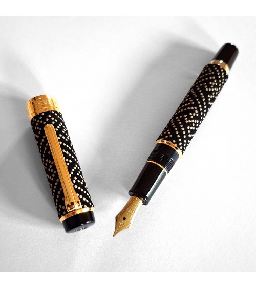 Stylo-plume Sailor Kosyu Inden Sayagata Black, bec or 14 carats