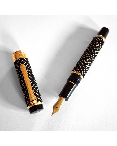 Stylo-plume Sailor Kosyu Inden Sayagata Black, bec or 14 carats