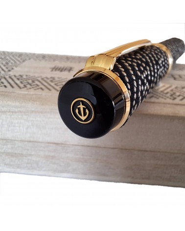 Stylo-plume Sailor Kosyu Inden Sayagata Black, bec or 14 carats