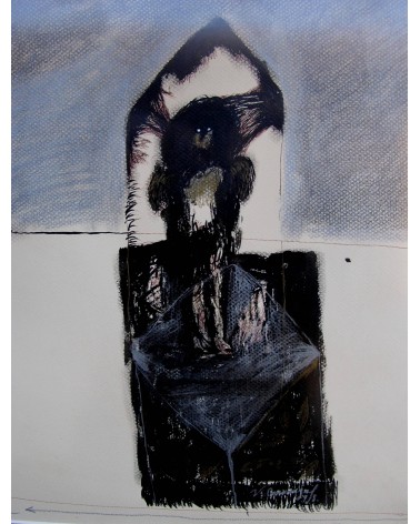 Tableau titré « La noche es larga », 1998, par le peintre cubain Vladimir Carvajal