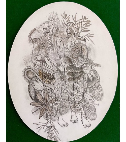 Tableau titré « Eden », 2019, par le peintre cubain Vladimir Carvajal