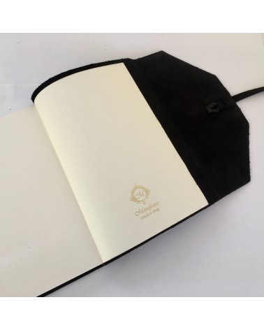 Carnet Manufactus Laccio, couverture cuir veau noir grandes tailles