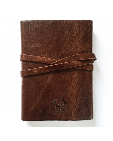 Carnet Manufactus Laccio, couverture cuir veau Vintage Brown, 256 pages papier vélin, fabriqué en Italie