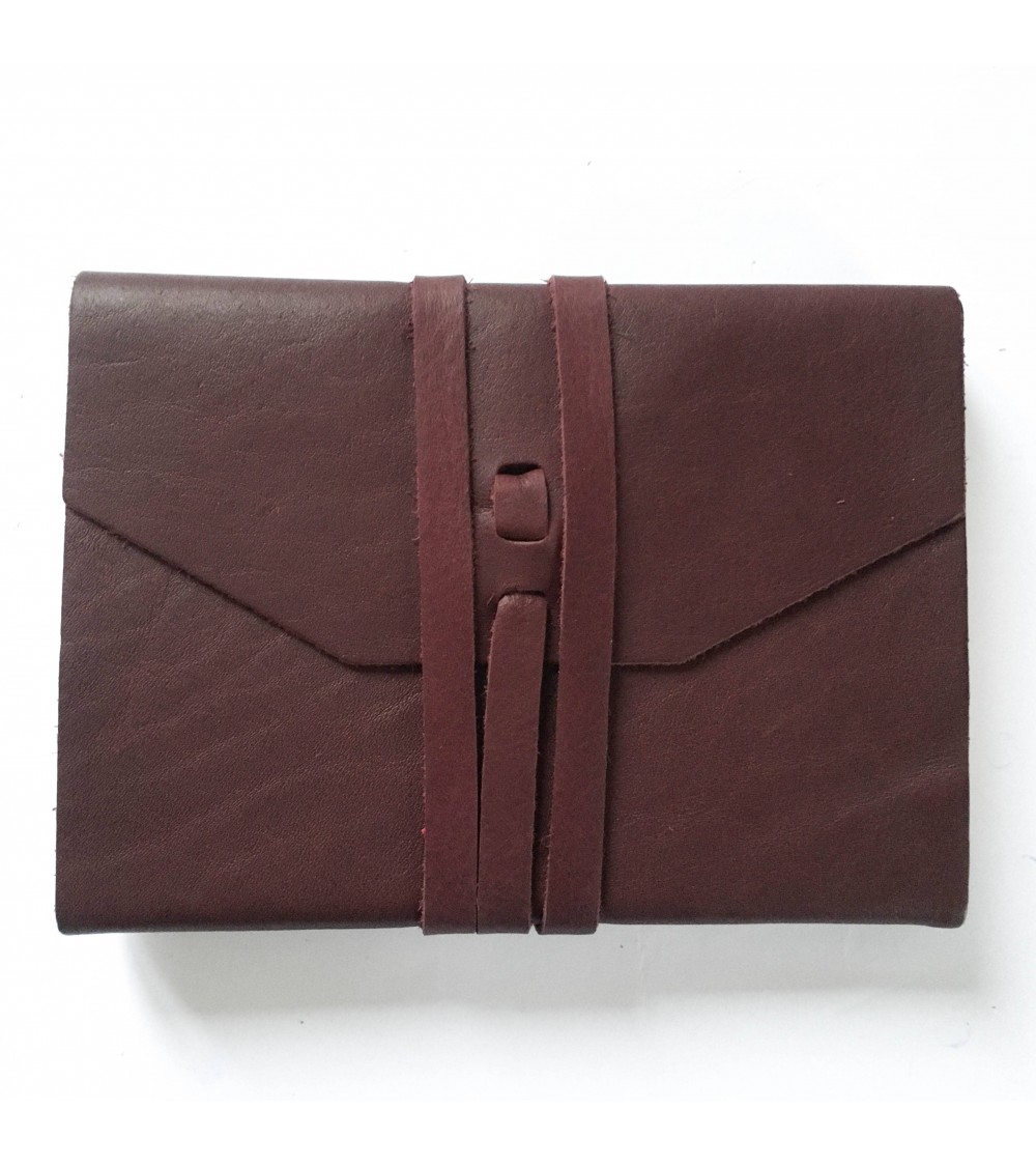 Carnet Manufactus Laccio, couverture cuir veau Lie de vin