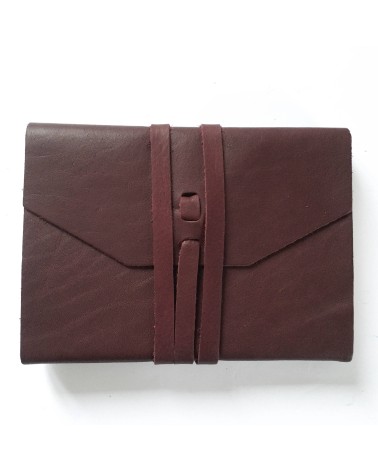 Carnet Manufactus Laccio, couverture cuir veau Lie de vin