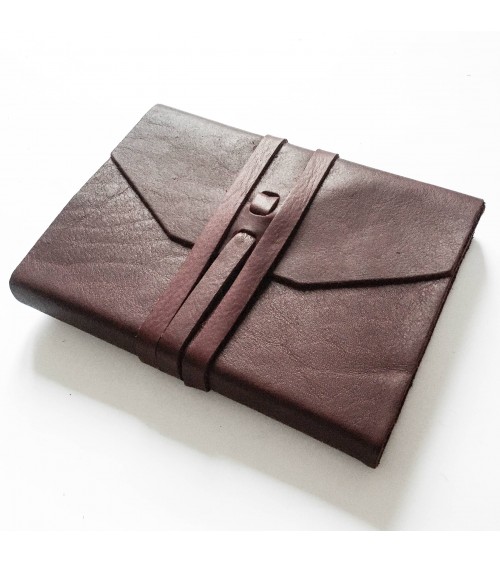 Carnet Manufactus Laccio, couverture cuir veau Lie de vin