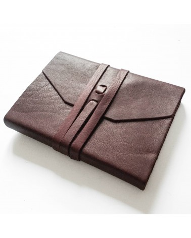 Carnet Manufactus Laccio, couverture cuir veau Lie de vin