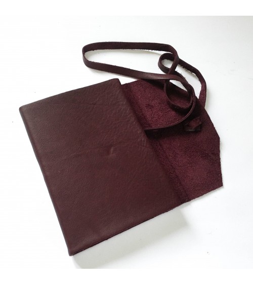 Carnet Manufactus Laccio, couverture cuir veau Lie de vin