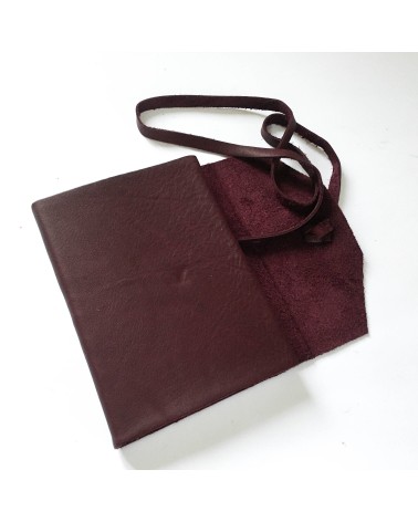 Carnet Manufactus Laccio, couverture cuir veau Lie de vin