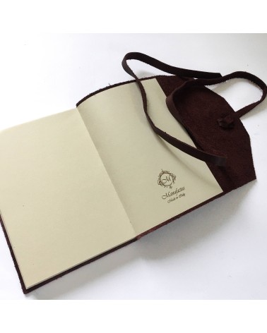 Carnet Manufactus Laccio, couverture cuir veau Lie de vin