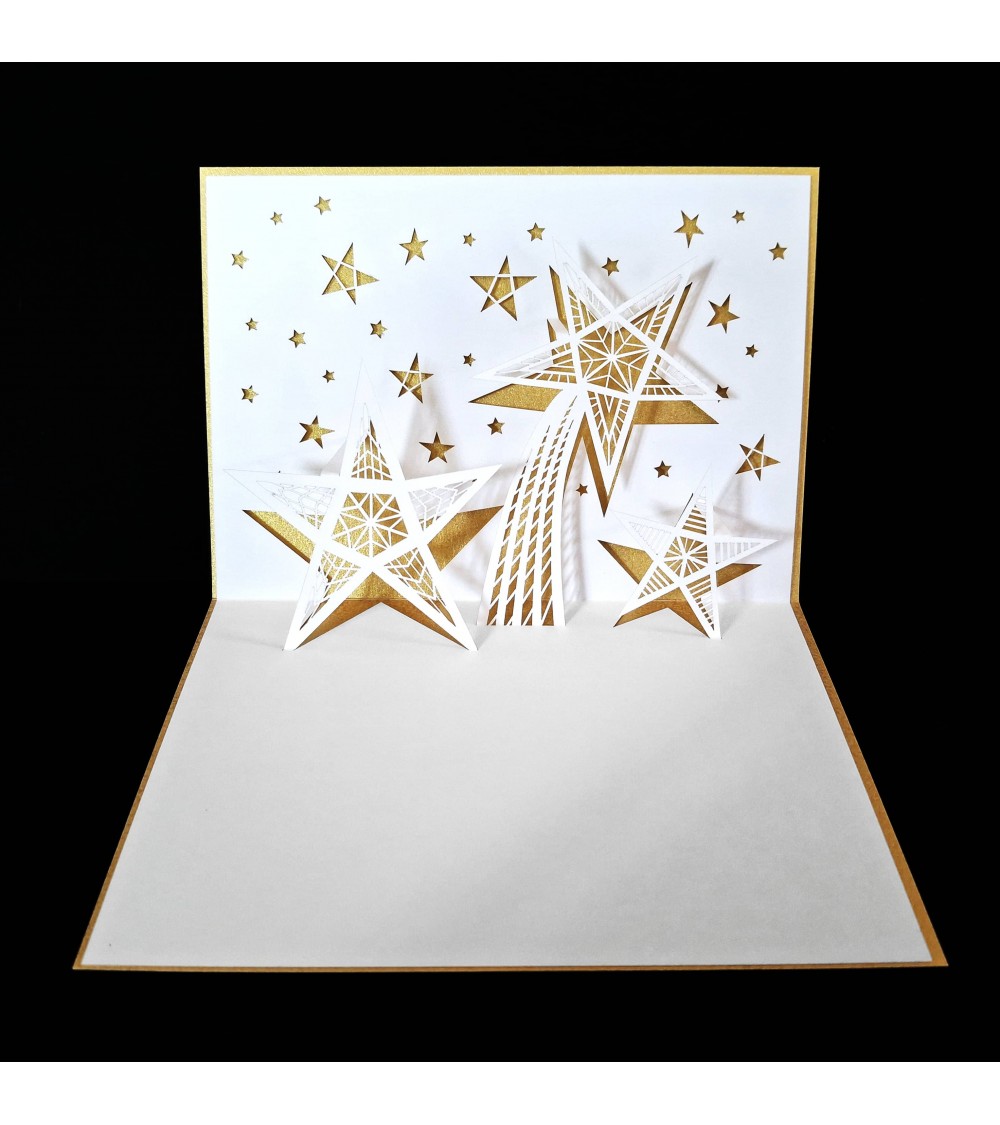 Carte pop-up Rifletto, étoile de Noël, doré