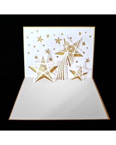Carte pop-up Rifletto, étoile de Noël, doré