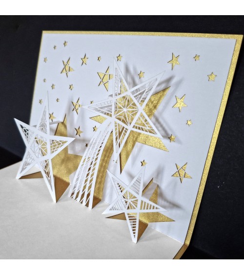 Carte pop-up Rifletto, étoile de Noël, doré